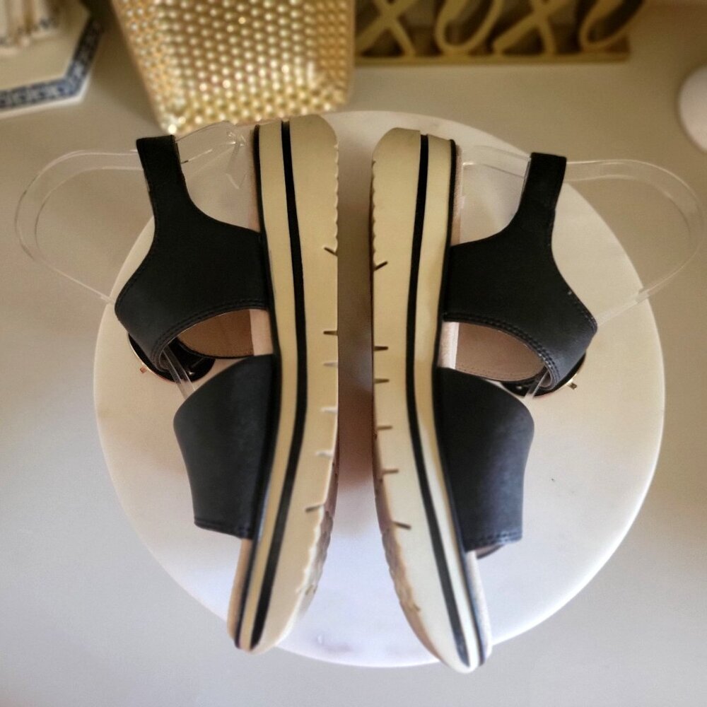 SALVIA ARLO Black Sandal Gold Buckle Detail Size ‎  EU 38 - Picture 7 of 12
